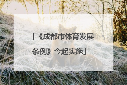 《成都市体育发展条例》今起实施