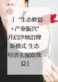 “生态修复+产业振兴”开启沙地治理新模式 生态经济实现双效益