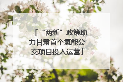 “两新”政策助力甘肃首个氢能公交项目投入运营