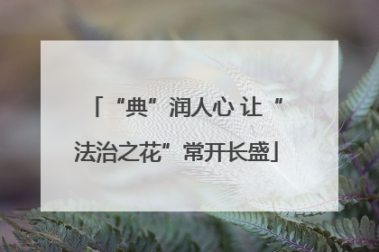“典”润人心 让“法治之花”常开长盛