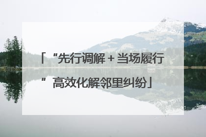 “先行调解＋当场履行”高效化解邻里纠纷