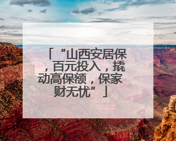 “山西安居保，百元投入，撬动高保额，保家财无忧”
