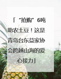 “抢购”6吨助农土豆！这是青岛台东益家协会跨越山海的爱心接力