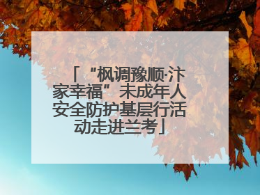 “枫调豫顺·汴家幸福”未成年人安全防护基层行活动走进兰考