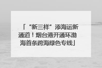 “新三样”添海运新通道！烟台港开通环渤海首条跨海绿色专线