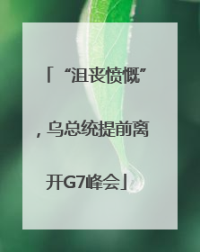 “沮丧愤慨”，乌总统提前离开G7峰会