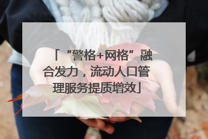 “警格+网格”融合发力，流动人口管理服务提质增效