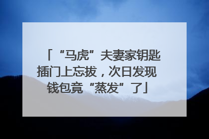 “马虎”夫妻家钥匙插门上忘拔，次日发现钱包竟“蒸发”了