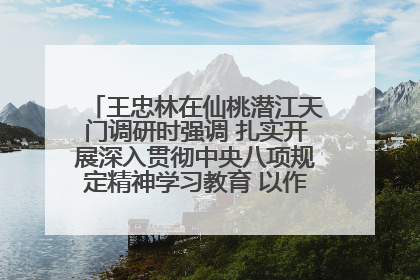 王忠林在仙桃潜江天门调研时强调 扎实开展深入贯彻中央八项规定精神学习教育 以作风建设新成效加快推动高质量发展