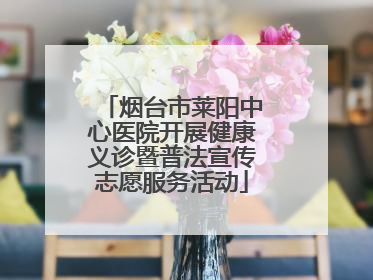 烟台市莱阳中心医院开展健康义诊暨普法宣传志愿服务活动