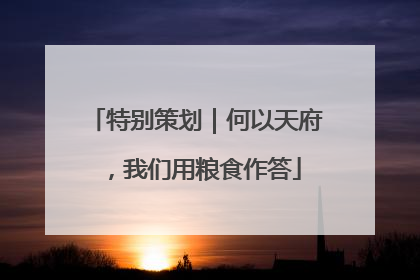 特别策划｜何以天府，我们用粮食作答