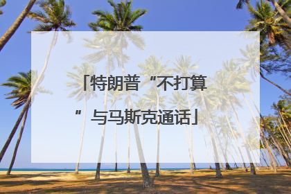 特朗普“不打算”与马斯克通话