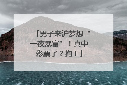 男子来沪梦想“一夜暴富”！真中彩票了？拘！