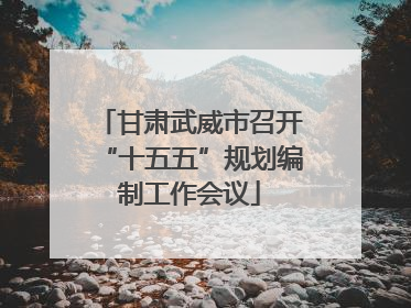 甘肃武威市召开“十五五”规划编制工作会议
