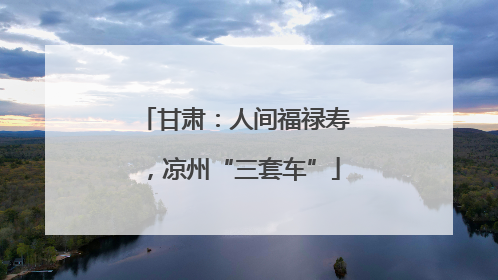 甘肃：人间福禄寿，凉州“三套车”