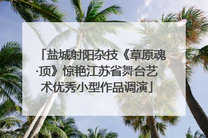 盐城射阳杂技《草原魂·顶》惊艳江苏省舞台艺术优秀小型作品调演