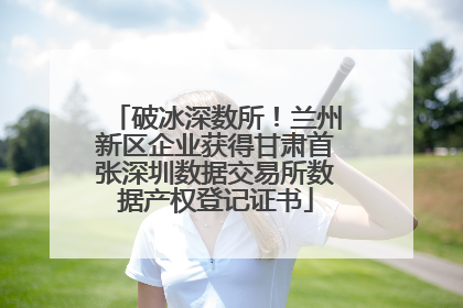 破冰深数所！兰州新区企业获得甘肃首张深圳数据交易所数据产权登记证书