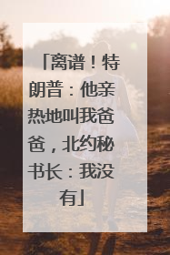 离谱！特朗普：他亲热地叫我爸爸，北约秘书长：我没有