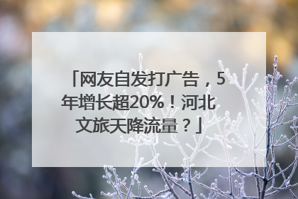 网友自发打广告，5年增长超20%！河北文旅天降流量？