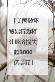 美国破坏贸易行为将让经济损失超3000亿美元