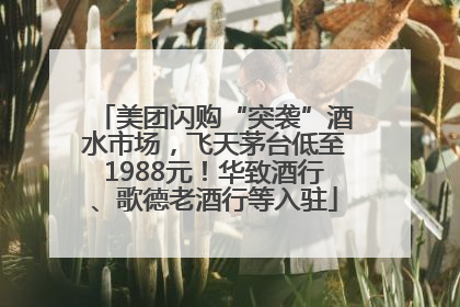 美团闪购“突袭”酒水市场，飞天茅台低至1988元！华致酒行、歌德老酒行等入驻
