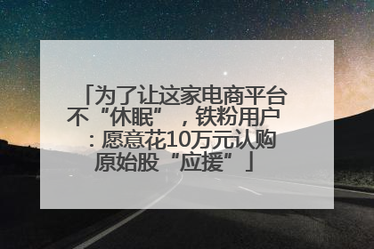 为了让这家电商平台不“休眠”，铁粉用户：愿意花10万元认购原始股“应援”
