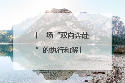 一场“双向奔赴”的执行和解
