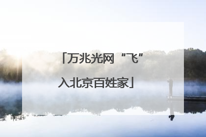 万兆光网“飞”入北京百姓家