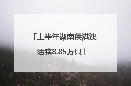 上半年湖南供港澳活猪8.85万只