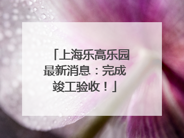 上海乐高乐园最新消息：完成竣工验收！