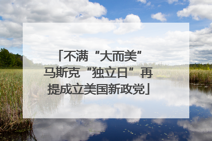 不满“大而美” 马斯克“独立日”再提成立美国新政党