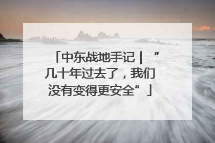 中东战地手记｜“几十年过去了，我们没有变得更安全”