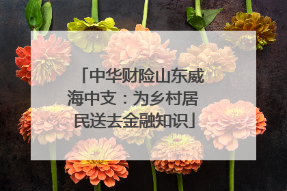 中华财险山东威海中支：为乡村居民送去金融知识