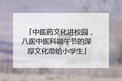 中医药文化进校园，八医中医科端午节的深厚文化带给小学生
