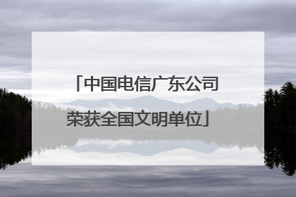 中国电信广东公司荣获全国文明单位