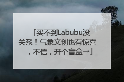 买不到Labubu没关系！气象文创也有惊喜，不信，开个盲盒→
