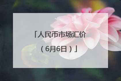 人民币市场汇价（6月6日）
