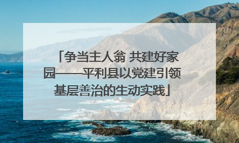 争当主人翁 共建好家园——平利县以党建引领基层善治的生动实践