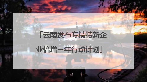 云南发布专精特新企业倍增三年行动计划