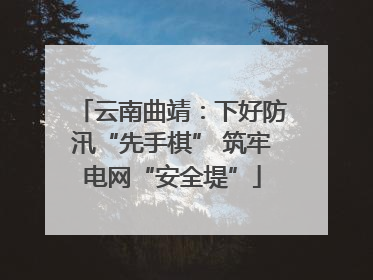 云南曲靖：下好防汛“先手棋” 筑牢电网“安全堤”