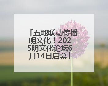 五地联动传播明文化！2025明文化论坛6月14日启幕