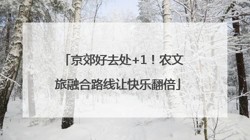 京郊好去处+1！农文旅融合路线让快乐翻倍
