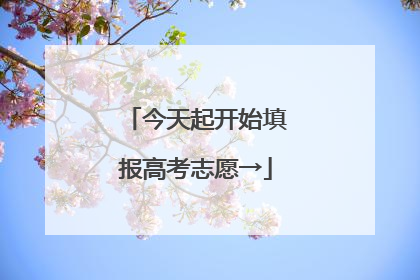 今天起开始填报高考志愿→