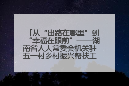从“出路在哪里”到“幸福在眼前”——湖南省人大常委会机关驻五一村乡村振兴帮扶工作队书写振兴答卷