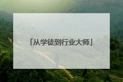 从学徒到行业大师