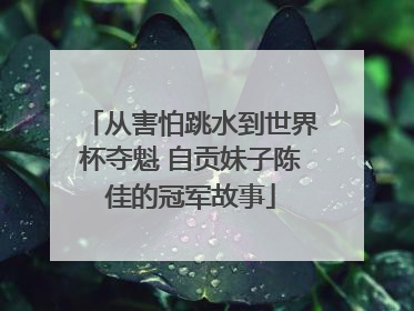 从害怕跳水到世界杯夺魁 自贡妹子陈佳的冠军故事