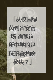 从校园绿茵到省赛赛场 宿豫这所中学的足球班藏着啥秘诀？