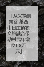 从采摘到露营 莱西市日庄镇农文旅融合带动村民年增收1.8万元