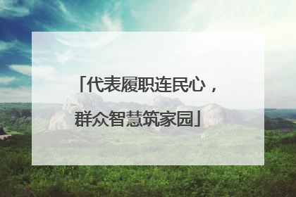 代表履职连民心，群众智慧筑家园
