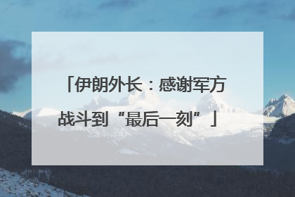 伊朗外长：感谢军方战斗到“最后一刻”